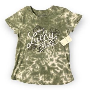 Lucky Brand Girls Green Tye-Dye St. Patrick’s Day T-shirt NWT